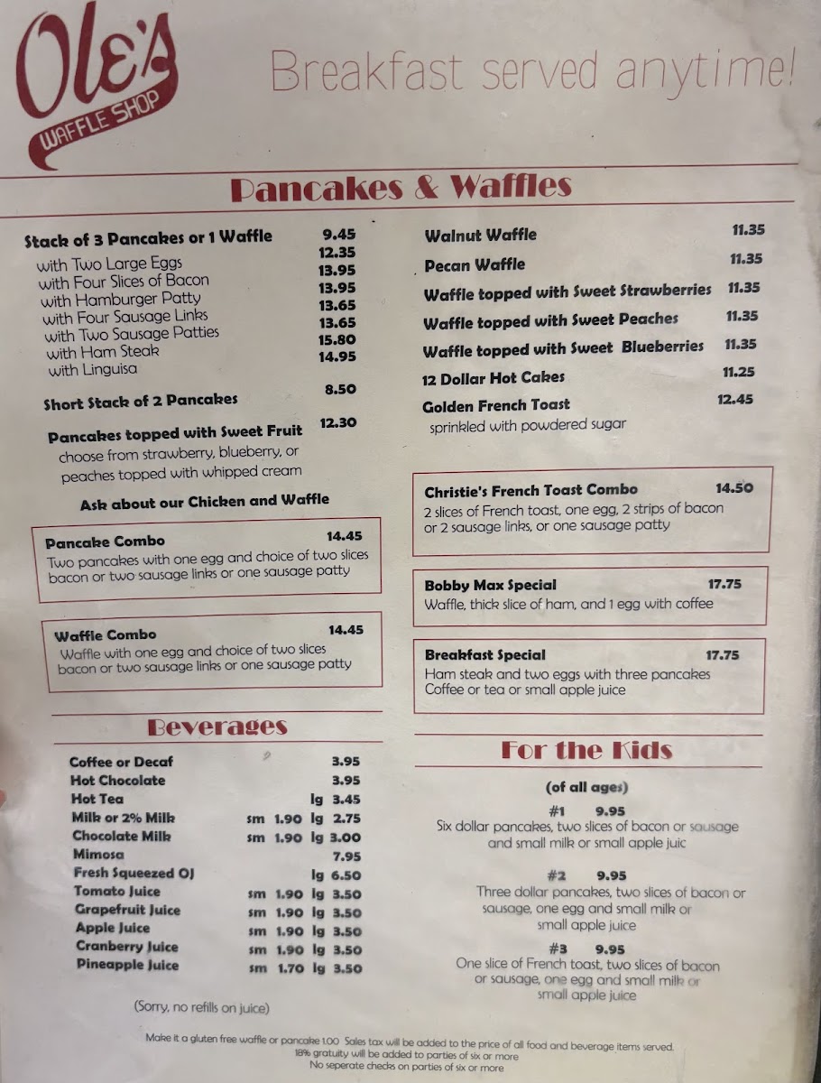 Ole's Waffle Shop Menu - Image 6